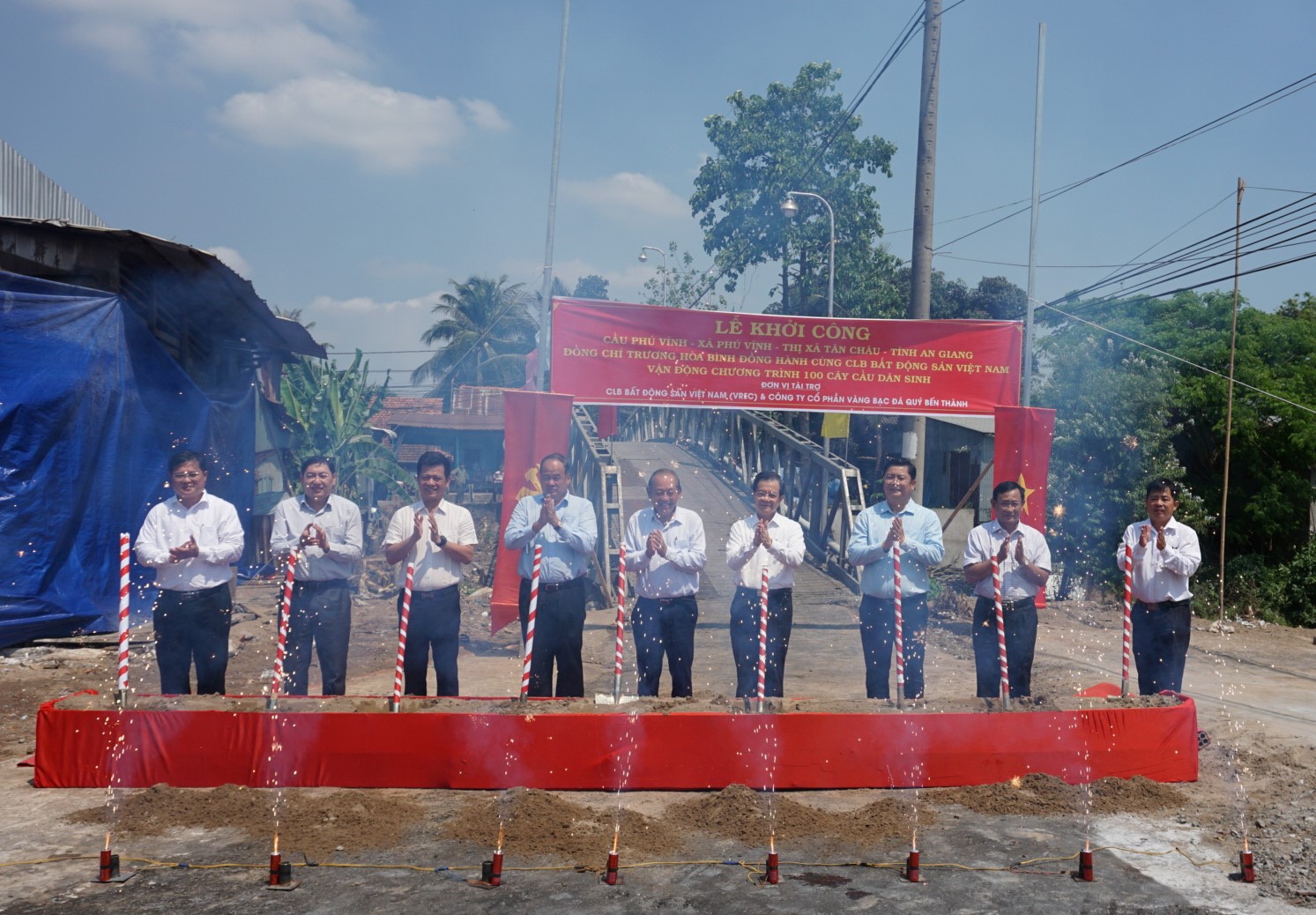 LỄ KHỞI CÔNG CẦU PHÚ VĨNH TẠI TỈNH AN GIANG KINH PHÍ HƠN 1 TỶ ĐỒNG