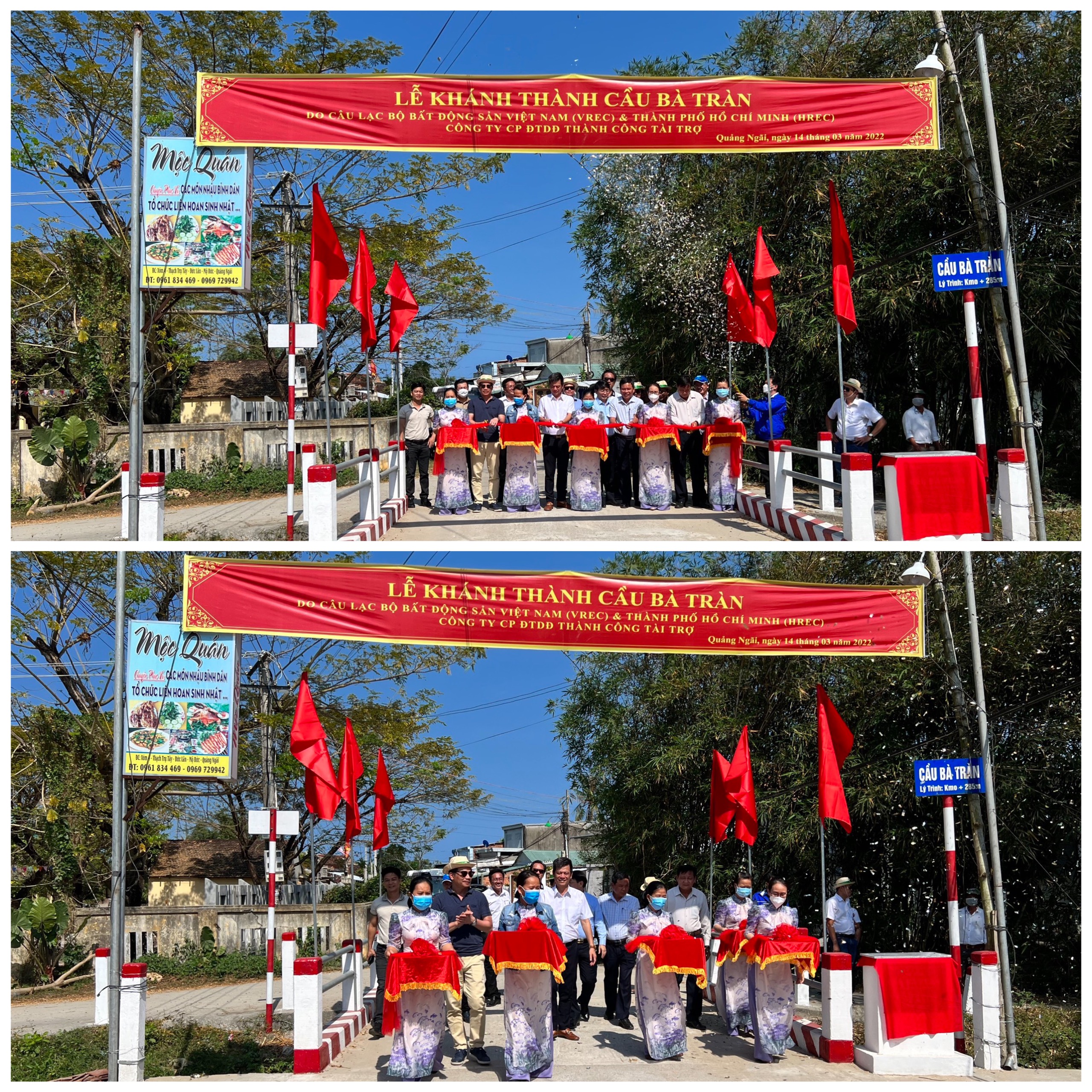 ĐOÀN CLB BĐS VREC & HREC ĐÃ TỔ CHỨC KHỞI CÔNG & KHÁNH THÀNH 3 CÂY CẦU Ở 2 TỈNH BÌNH ĐỊNH VÀ QUẢNG NGÃI TỔNG KINH PHÍ XÂY CẦU TỪ THIỆN HƠN 1 TỶ ĐỒNG