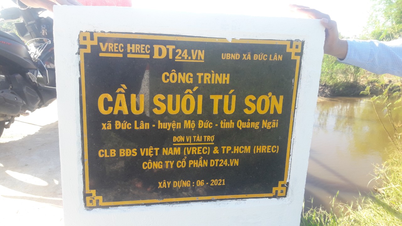 HOÀN CHỈNH CÁC HẠNG MỤC CẦU SUỐI TÚ SƠN VÀ CẦU BÀ TRÀN TẠI XÃ ĐỨC LÂN, HUYỆN MỘ ĐỨC, TỈNH QUẢNG NGÃI