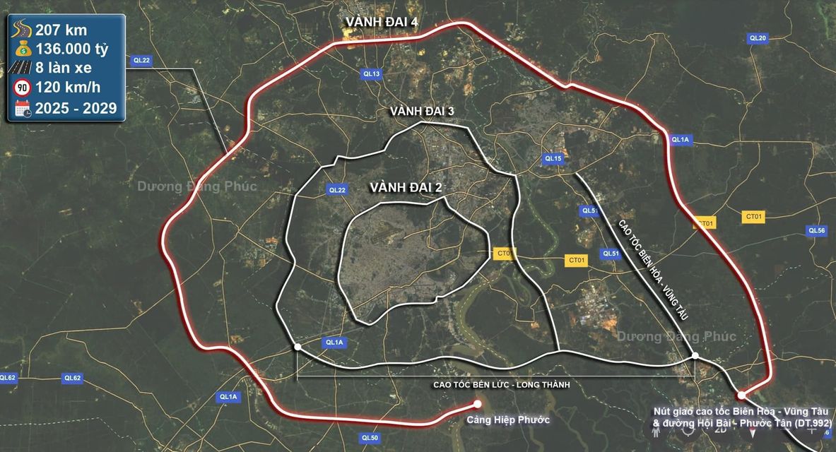 HƠN 136.000 TỶ ĐẦU TƯ CHO SIÊU DỰ ÁN VÀNH ĐAI 4 TP.HCM